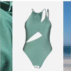 Cupshe Italian Voyage Asymmetrical Cutout Chain One Piece Swimsuit NWT L